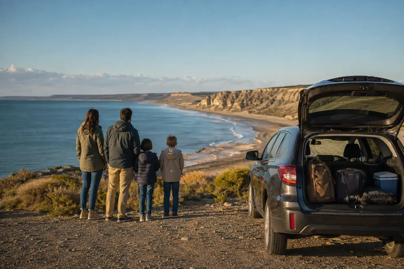 Viaje familiar por Chubut en auto alquilado
